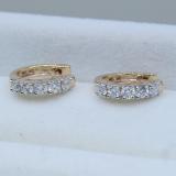 0.50 Carat (ctw) 18K Rose Gold Real Round Cut White Diamond Ladies Huggies Hoop Earrings 1/2 CT