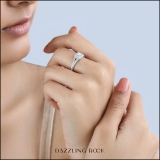 0.50 Carat (ctw) 18K White Gold Princess & Round Cut Diamond Ladies Split Shank Bridal Halo Engagement Ring 1/2 CT