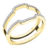 Round White Diamond Enhancer Double Guard Ring for Women (0.25 ctw, Color I-I, Clarity I2-I3) in 10K Yellow Gold Size 7