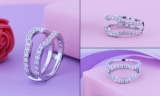 Dazzlingrock Collection 1.00 Ctw Round Cubic Zirconia Wedding Enhancer Ring for Women in 925 Sterling Silver