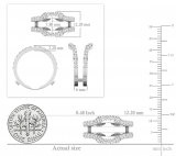 Dazzlingrock Collection 1.00 Ctw Round Cubic Zirconia Wedding Enhancer Ring for Women in 925 Sterling Silver