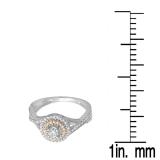 0.60 Carat (ctw) Two Tone Rose Gold Plated 14K White Gold Round Cut Diamond Ladies Crossover Swirl Bridal Halo Engagement Ring