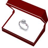 0.50 Carat (ctw) 10K White Gold Round Diamond Ladies Halo Style Bridal Engagement Ring 1/2 CT