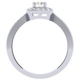 0.50 Carat (ctw) 14K White Gold Round Diamond Ladies Halo Style Bridal Engagement Ring 1/2 CT