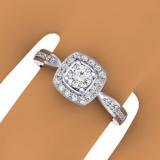 0.50 Carat (ctw) 14K White Gold Round Diamond Ladies Halo Style Bridal Engagement Ring 1/2 CT