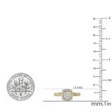 0.50 Carat (ctw) 14K Yellow Gold Round Diamond Ladies Halo Style Bridal Engagement Ring 1/2 CT