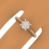 0.40 Carat (ctw) 10K Rose Gold Round Cut Diamond Ladies Bridal Solitaire Engagement Ring
