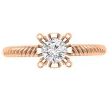 0.40 Carat (ctw) 18K Rose Gold Round Cut Diamond Ladies Bridal Solitaire Engagement Ring