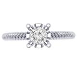 0.40 Carat (ctw) 18K White Gold Round Cut Diamond Ladies Bridal Solitaire Engagement Ring