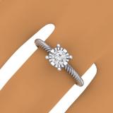 0.40 Carat (ctw) 18K White Gold Round Cut Diamond Ladies Bridal Solitaire Engagement Ring