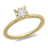 0.40 Carat (ctw) 18K Yellow Gold Round Cut Diamond Ladies Bridal Solitaire Engagement Ring