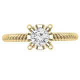 0.40 Carat (ctw) 18K Yellow Gold Round Cut Diamond Ladies Bridal Solitaire Engagement Ring