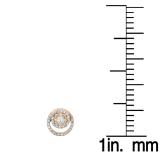 0.80 Carat (ctw) 14K Rose Gold Round Cut Diamond Ladies Cluster Swirl Stud Earrings 3/4 CT