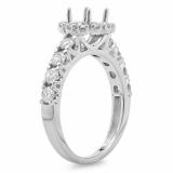 0.85 Carat (ctw) 10K White Gold Round Cut Diamond Ladies Semi Mount Bridal Engagement Ring (No Center Stone)