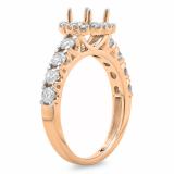 0.85 Carat (ctw) 14K Rose Gold Round Cut Diamond Ladies Semi Mount Bridal Engagement Ring (No Center Stone)