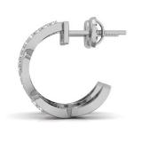 0.25 Carat (ctw) 14K White Gold Real Round Diamond Ladies Swirl J Shaped Hoop Earrings 1/4 CT