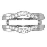 0.30 Carat (ctw) 10K White Gold Round Diamond Ladies Anniversary Wedding Band Enhancer Double Guard Ring 1/3 CT