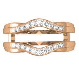 0.30 Carat (ctw) 14K Rose Gold Round Diamond Ladies Anniversary Wedding Band Enhancer Double Guard Ring 1/3 CT