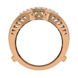 0.30 Carat (ctw) 14K Rose Gold Round Diamond Ladies Anniversary Wedding Band Enhancer Double Guard Ring 1/3 CT