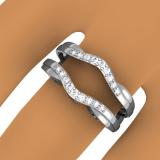 0.30 Carat (ctw) 14K White Gold Round Diamond Ladies Anniversary Wedding Band Enhancer Double Guard Ring 1/3 CT