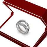 0.30 Carat (ctw) 14K White Gold Round Diamond Ladies Anniversary Wedding Band Enhancer Double Guard Ring 1/3 CT