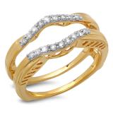 0.30 Carat (ctw) 14K Yellow Gold Round Diamond Ladies Anniversary Wedding Band Enhancer Double Guard Ring 1/3 CT