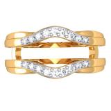 0.30 Carat (ctw) 14K Yellow Gold Round Diamond Ladies Anniversary Wedding Band Enhancer Double Guard Ring 1/3 CT