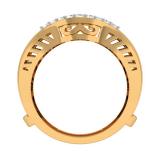0.30 Carat (ctw) 14K Yellow Gold Round Diamond Ladies Anniversary Wedding Band Enhancer Double Guard Ring 1/3 CT