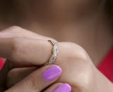 0.30 Carat (ctw) 10K Yellow Gold Round Diamond Ladies Bridal Anniversary Wedding Band Stackable Swirl Ring 1/3 CT