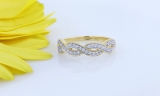 0.30 Carat (ctw) 10K Yellow Gold Round Diamond Ladies Bridal Anniversary Wedding Band Stackable Swirl Ring 1/3 CT