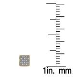 0.25 Carat (ctw) 18K Yellow Gold Plated Sterling Silver Diamond Square Shape Men's Hip Hop Iced Stud Earrings 1/4 CT