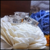 Round White Diamond Religious Cross Rope Edge Matching Wedding Trio Ring Set for Him & Her (0.20 ctw, Color I-J, Clarity I2-I3) in 925 Sterling Silver