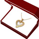 0.20 Carat (ctw) 10K Yellow Gold Round Cut Diamond Ladies Heart Pendant 1/5 CT