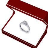 0.45 Carat (ctw) 10K White Gold Princess & Round Cut Diamond Ladies Split Shank Bridal Engagement Ring 1/2 CT