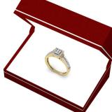 0.45 Carat (ctw) 10K Yellow Gold Princess & Round Cut Diamond Ladies Split Shank Bridal Engagement Ring 1/2 CT