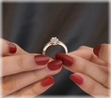 0.45 Carat (ctw) 10K Rose Gold Round Cut Diamond Ladies Halo Style Bridal Engagement Ring 1/2 CT