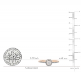 0.45 Carat (ctw) 10K Rose Gold Round Cut Diamond Ladies Halo Style Bridal Engagement Ring 1/2 CT