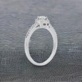 0.45 Carat (ctw) 10K White Gold Round Cut Diamond Ladies Halo Style Bridal Engagement Ring 1/2 CT