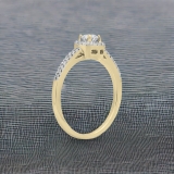 0.45 Carat (ctw) 14K Yellow Gold Round Cut Diamond Ladies Halo Style Bridal Engagement Ring 1/2 CT