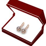 0.50 Carat (ctw) 14K Rose Gold Round Cut Diamond Ladies Cluster Halo Style Dangling Drop Earrings 1/2 CT