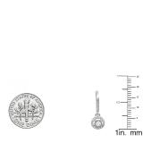 0.50 Carat (ctw) 14K White Gold Round Cut Diamond Ladies Cluster Halo Style Dangling Drop Earrings 1/2 CT