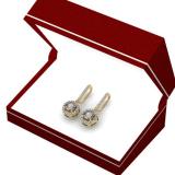 0.50 Carat (ctw) 18K Yellow Gold Round Cut Diamond Ladies Cluster Halo Style Dangling Drop Earrings 1/2 CT