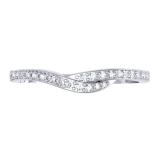 0.20 Carat (ctw) 10K White Gold Round Cut Diamond Ladies Anniversary Wedding Band Guard Ring 1/5 CT