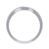 0.20 Carat (ctw) 10K White Gold Round Cut Diamond Ladies Anniversary Wedding Band Guard Ring 1/5 CT