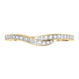 0.20 Carat (ctw) 10K Yellow Gold Round Cut Diamond Ladies Anniversary Wedding Band Guard Ring 1/5 CT