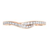 0.20 Carat (ctw) 14K Rose Gold Round Cut Diamond Ladies Anniversary Wedding Band Guard Ring 1/5 CT
