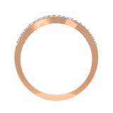 0.20 Carat (ctw) 14K Rose Gold Round Cut Diamond Ladies Anniversary Wedding Band Guard Ring 1/5 CT