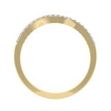 0.20 Carat (ctw) 18K Yellow Gold Round Cut Diamond Ladies Anniversary Wedding Band Guard Ring 1/5 CT