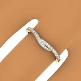 0.20 Carat (ctw) 18K Yellow Gold Round Cut Diamond Ladies Anniversary Wedding Band Guard Ring 1/5 CT