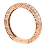 0.33 Carat (ctw) 10K Rose Gold Round Cut Diamond Ladies Milgrain Anniversary Wedding Stackable Band 1/3 CT